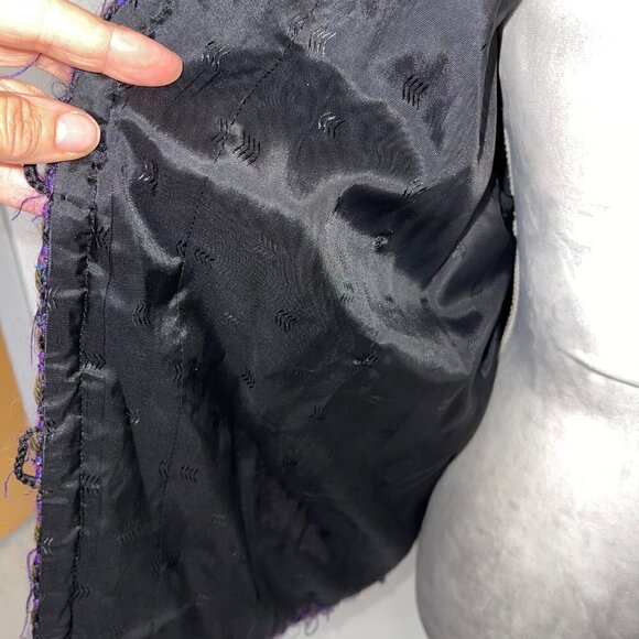 Fiberworks Womens Jacket Size Medium Purple Vintage Handwoven Buttons Pockets - Picture 12 of 16